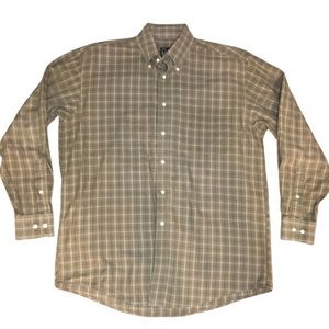 Jos. A. Bank Green Olive Plaid Button Down Shirt